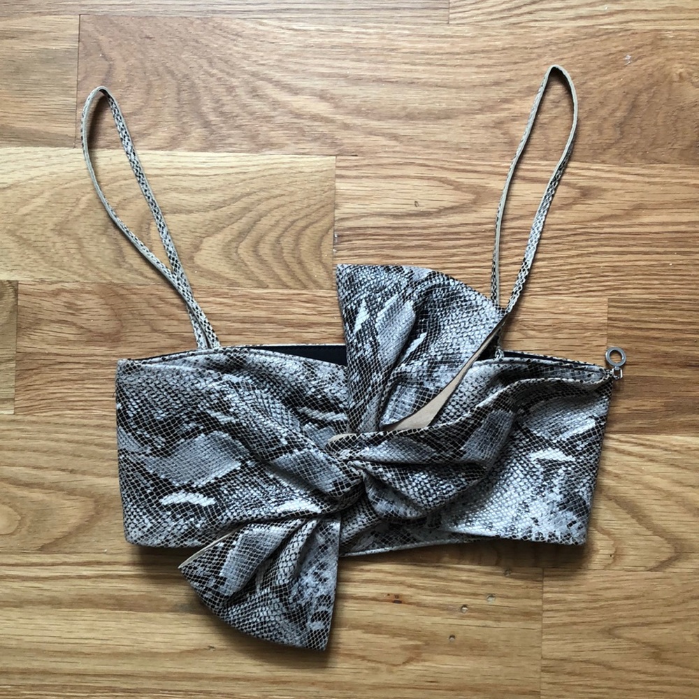 EDUN leather embossed bralette